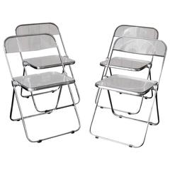 Set of Four Giancarlo Piretti 
Plia
 Folding Chairs