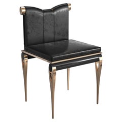 "Moglie" Chair, Set of Eight, Bronze and Exclusive Accessory, Handmade, Istanbul