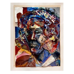 Pastel Collage Portrait of "David" by artist Sheila R. Gold, 1974
