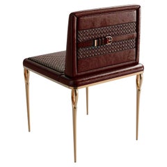 Chaise Roma, ensemble de huit, avec bronze et cuir tissé, sur mesure, Istanbul