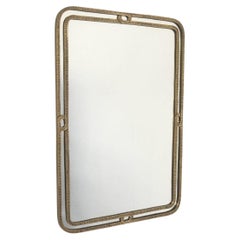 Specchio in bronzo di metà secolo di Angelo Brotto, firmato, anni '50