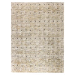 Tapis géométrique contemporain en soie « Maze » noué à la main de Doris Leslie Blau