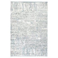 Contemporary Seafoam High-Low Silk and Wool Rug by Doris Leslie Blau