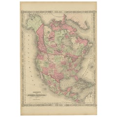 Seltene Karte aus der Zeit des Bürgerkriegs von 1864 aus Nordamerika mit detaillierten Bordüren