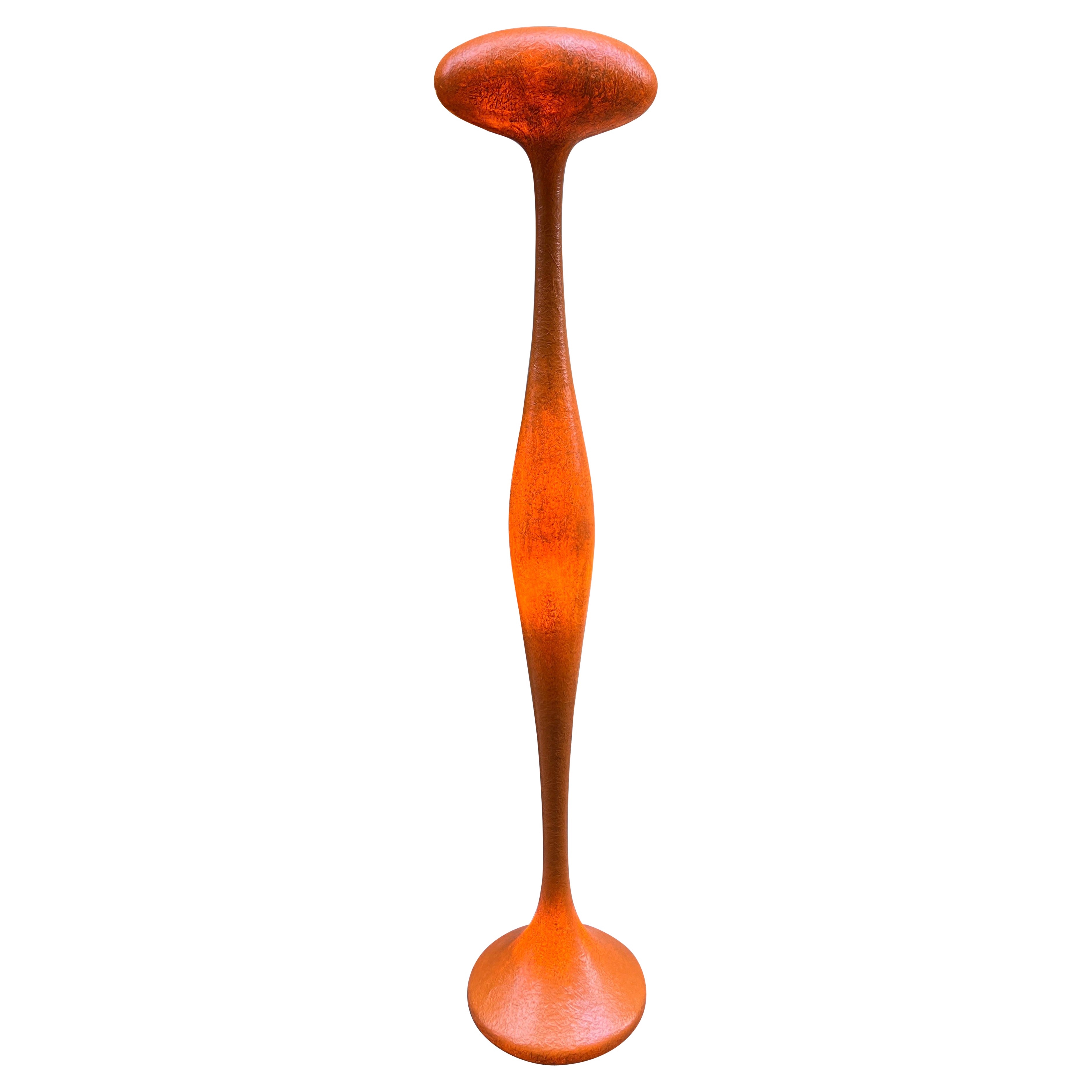 E.T.A. Orange Soft Curved Italian Floor Lamp by Guglielmo Berchicci 2000s