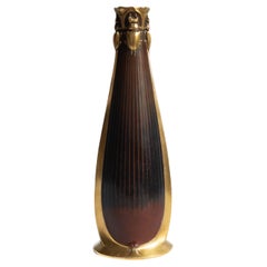 Antique A rare Christofle Scarab Art Nouveau Bronze Vase