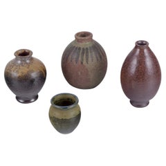 Wallåkra and various Swedish ceramists. Four miniature ceramic vases.