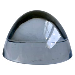 Vintage Clear Glass Magnifying  Dome Paperweight