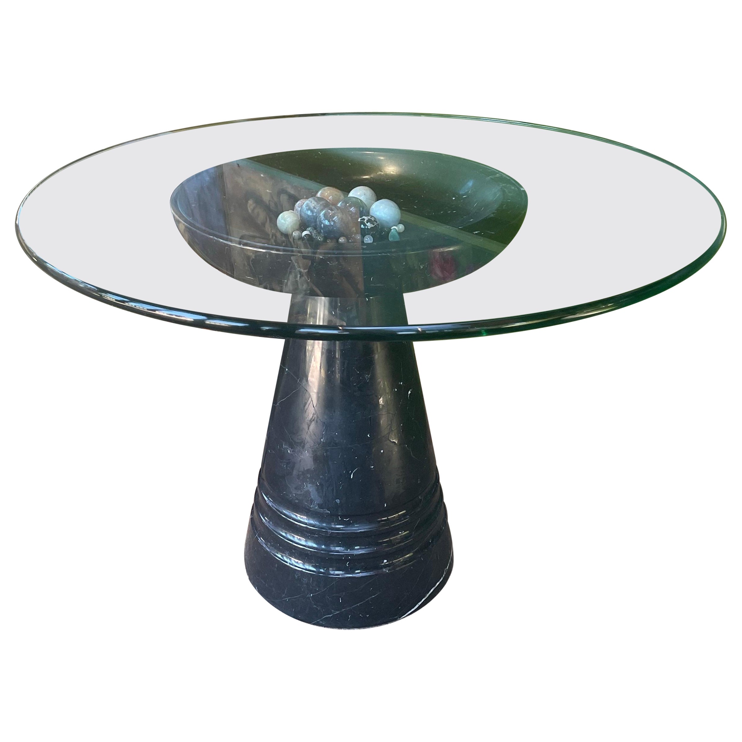 Mesa Pedestal Escultórica de Mármol Atribuida a Angelo Mangiarotti, Italia, Años 80