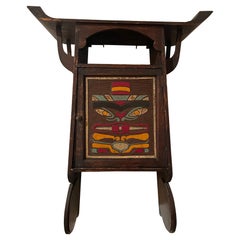 Hand-Painted Northwest Coast Totem Motif Studio-Made Wall Cabinet