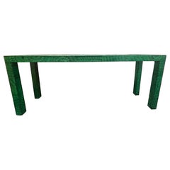Faux Malachite Console Table