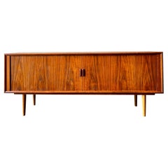 Danish MCM teak credenza with tambour doors refinished