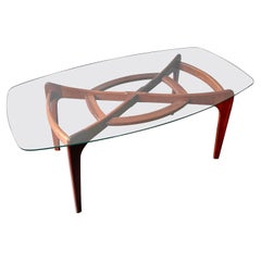 MCM Vintage Adrian Pearsall Compass Walnut & Glass dining table