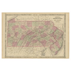 Historic 1864 Civil War Map of Pennsylvania and New Jersey with Coastal Focus