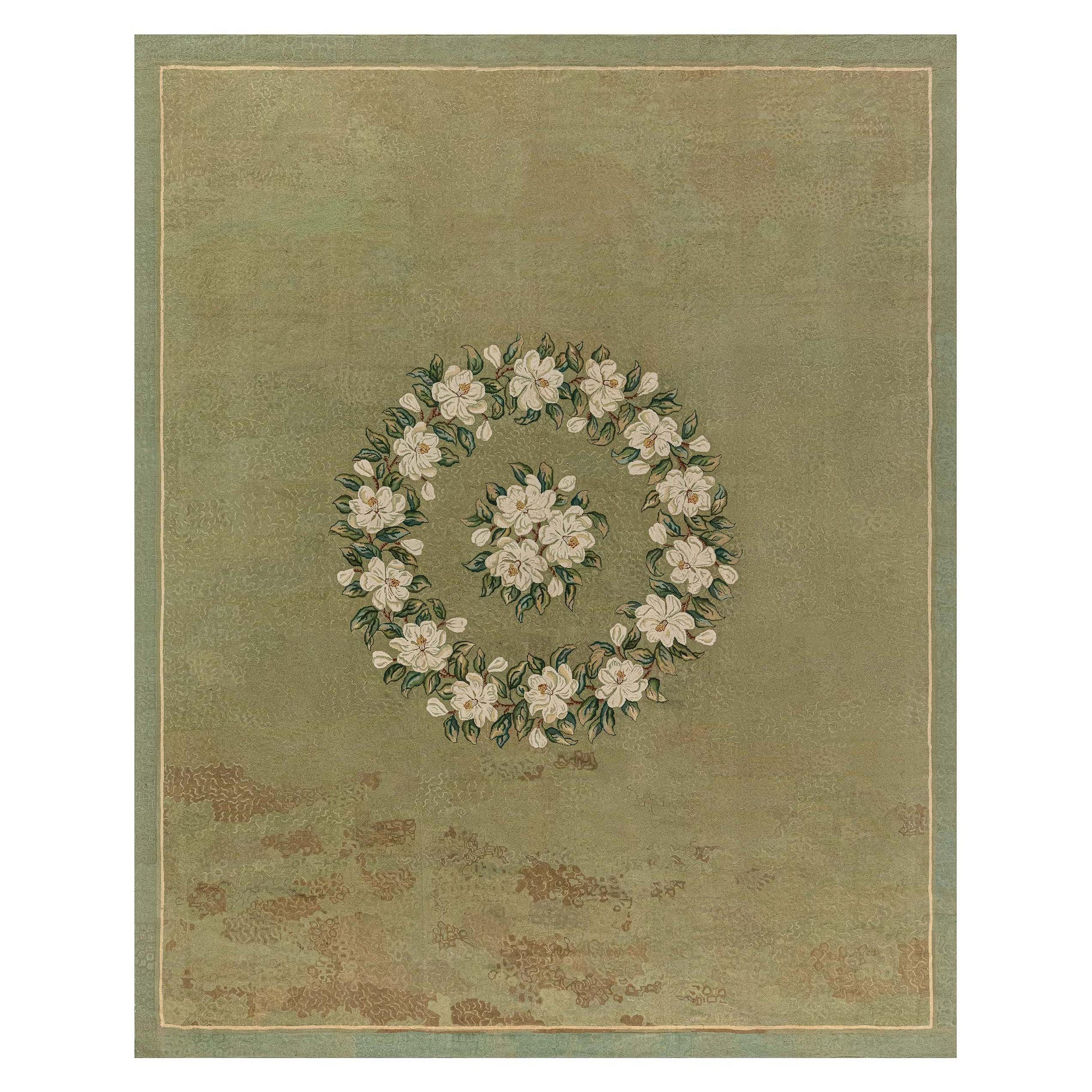 Doris Leslie Blau Alfombra Americana Vintage Enganchada