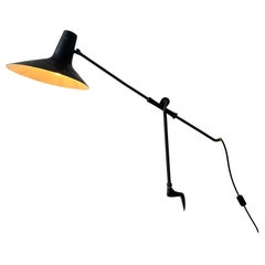 Italian Mid-Century Brass Clamp Desk Lamp Attributed to Vittoriano Viganò