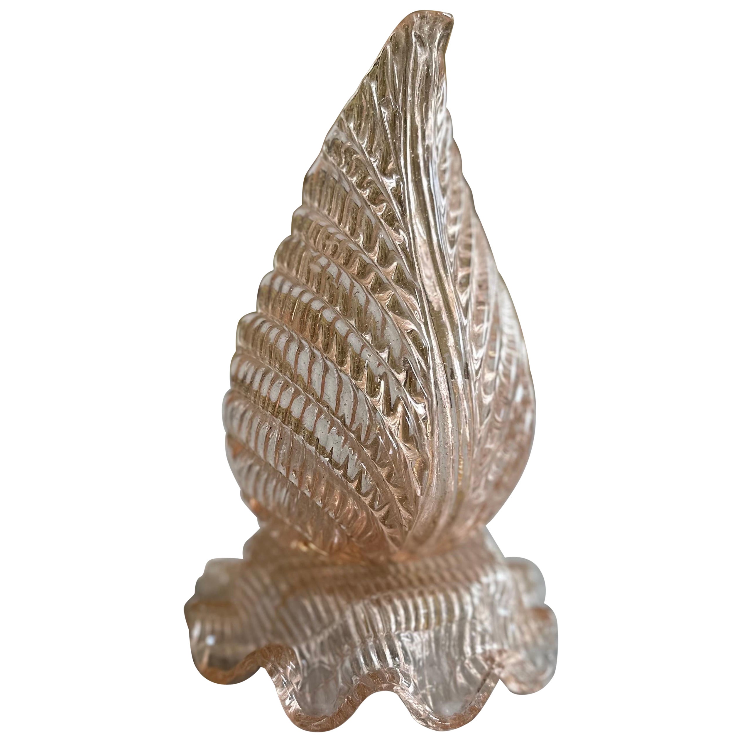 1920s Art Deco Table Lamp in Rose-Colored Murano Glass – Attributed to Ercole Ba For Sale