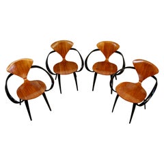 Set of 4 Vintage Pretzel Chairs by Norman Cherner