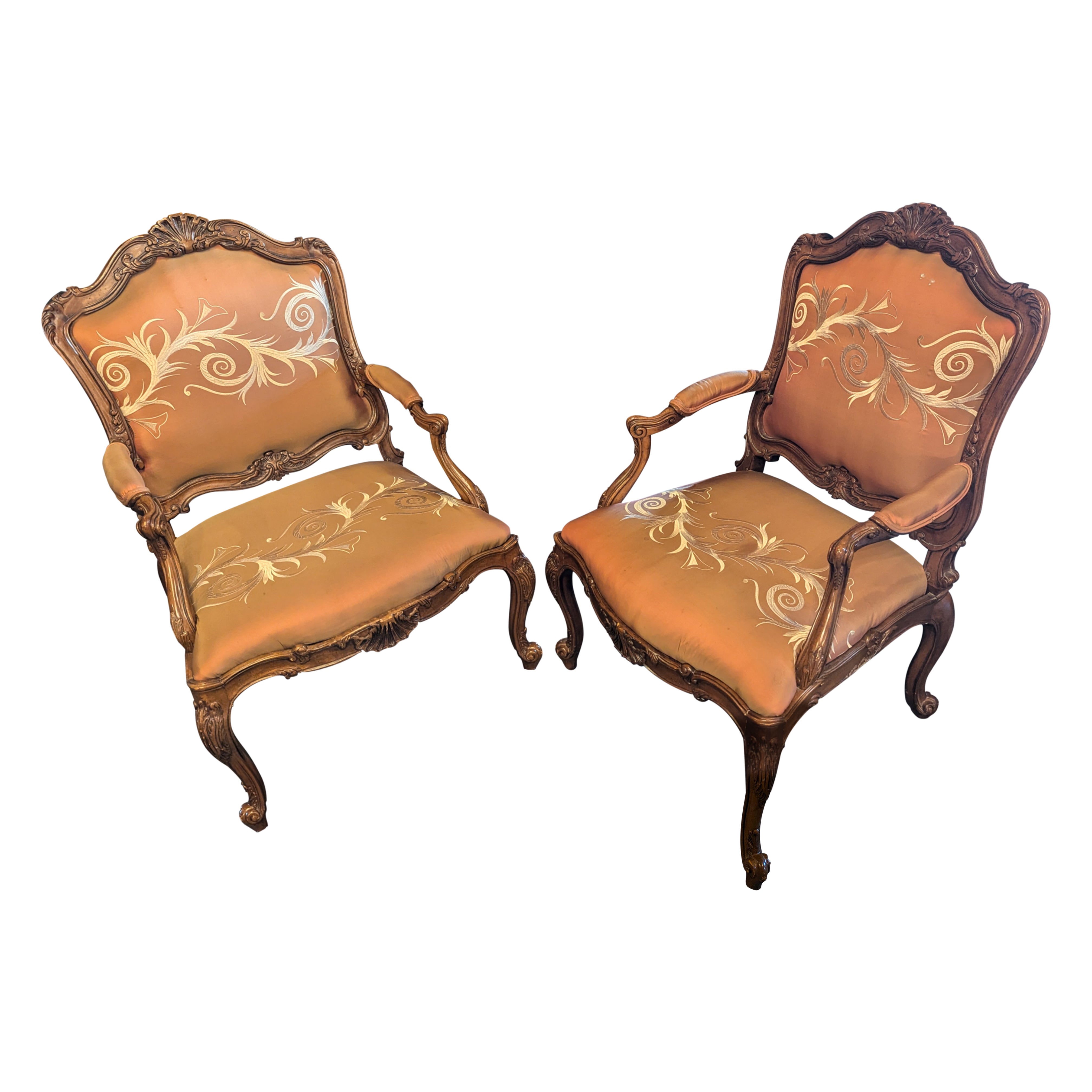 Paire de fauteuils Hollywood Regency en vente