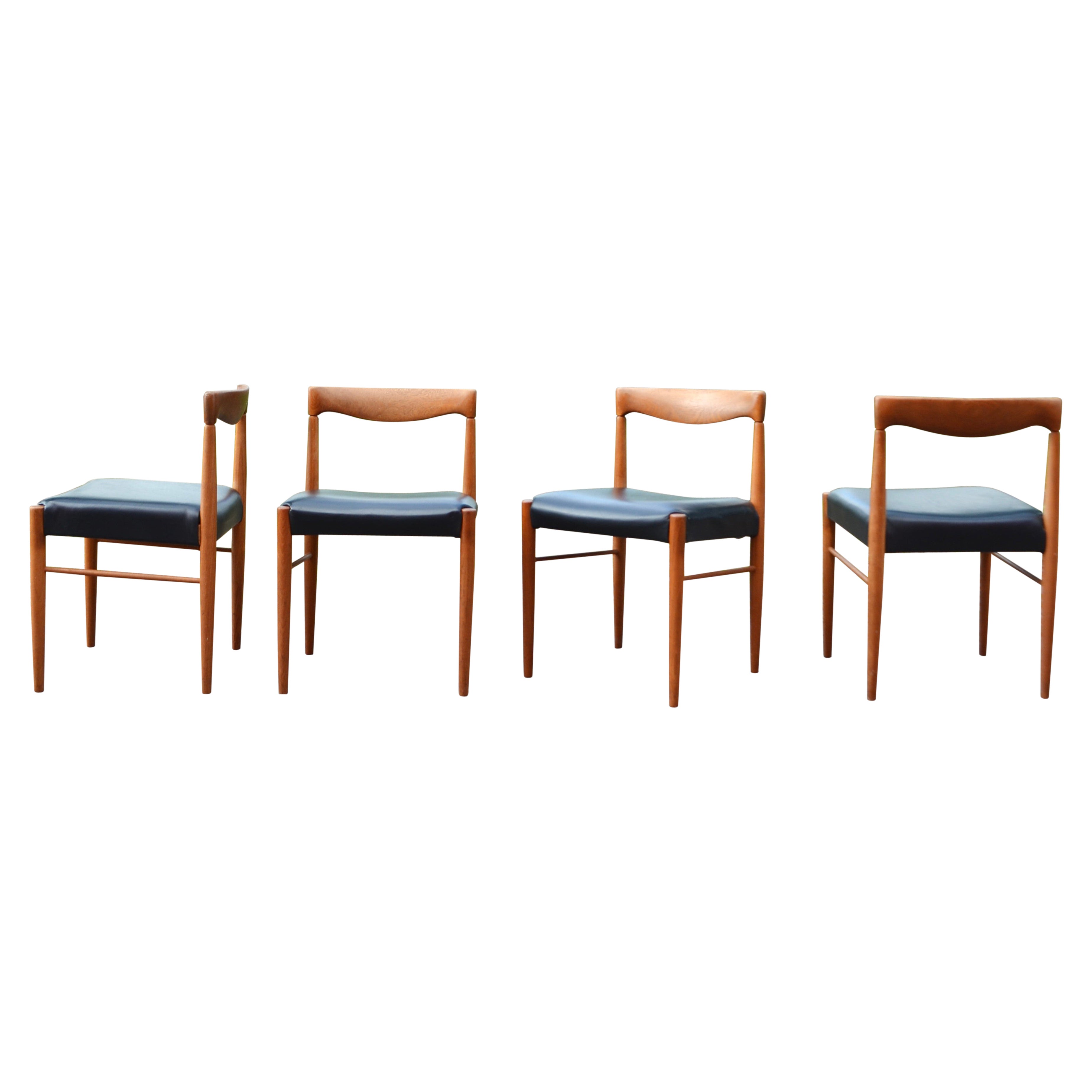 Henry W. Klein Cognac black aniline Leather Dining Chairs for Bramin Set of 4