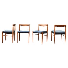 Henry W. Klein Cognac black aniline Leather Dining Chairs for Bramin Set of 4