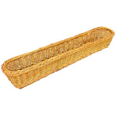 Early 20th Century French Wicker Baguette Bread Basket