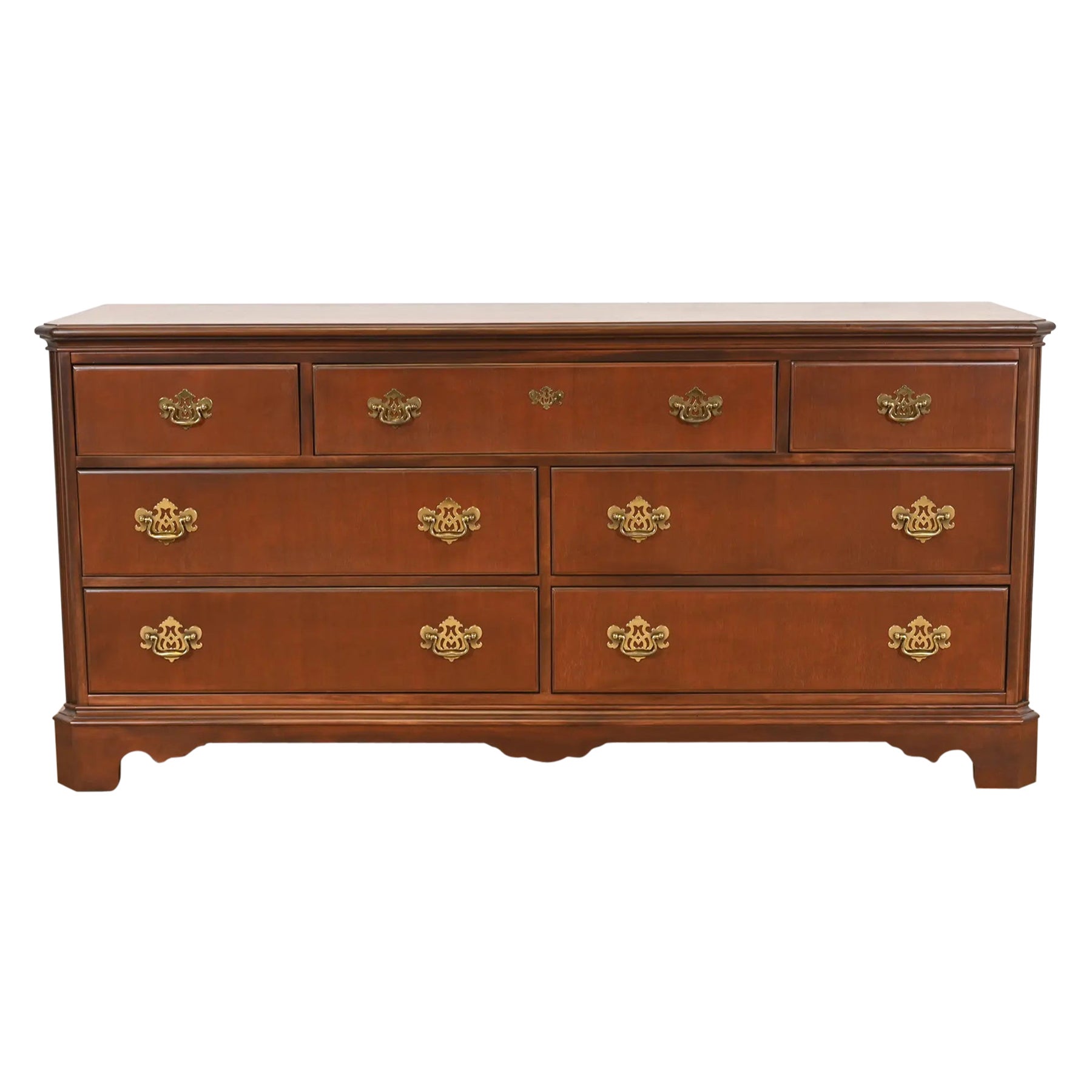 Drexel Heritage Georgian Mahogany Seven-Drawer Dresser, Newly Refinished