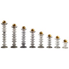 Timo Sarpaneva, set of 1960's Festivo glass candlesticks, Iittala, Finland
