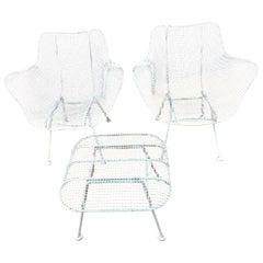 Mid Century Russell Woodard Sculptura Lounge Chairs and Ottoman - A Set