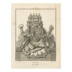 Antique Exquisite 1806 Shiva and Vishnu Harihara Print - Hindu Art Treasure