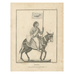 Unique 1806 Mudevi Goddess of Discord Antique Print - Hindu Engraving