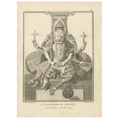 Striking 1806 Narasimha Vishnu Lion-Man Avatar Antique Print - Hindu Engraving
