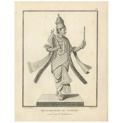 Antique Decorative 1806 French Engraving of Vishnu as Balapatren: A Cultural Odyssey