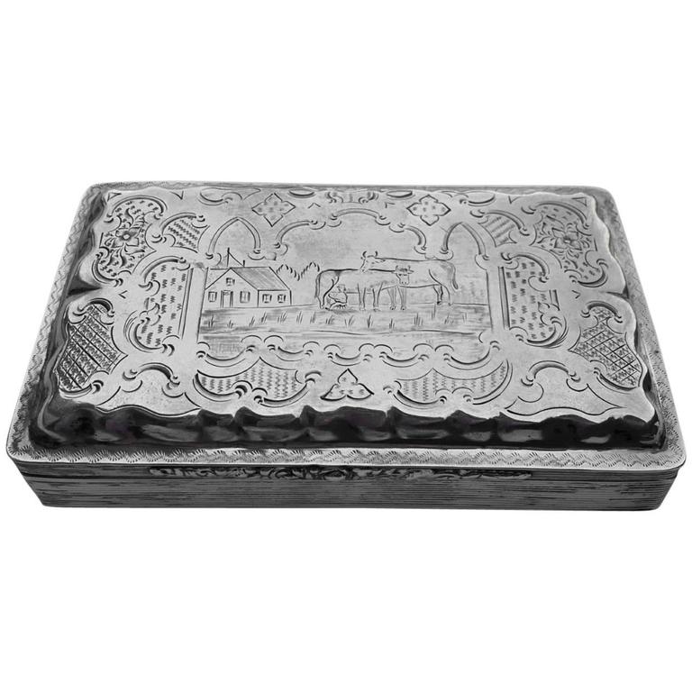 Late 19th Century Dutch Silver Box For Sale at 1stdibs