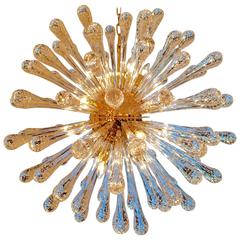 Sunburst or Sputnik Chandelier in Murano Glass