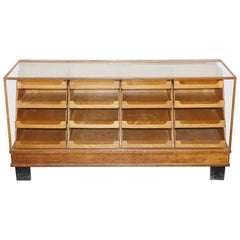 1920'S RUDDUCK LONDON HABERDASHERY ENGLISH OAK SHOP DiSPLAY COUNTER 16 DRAWERS