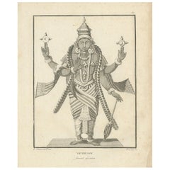 1806 Engraving: Vishnu's Divine Majesty in Hindu Iconography