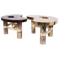 Coffee Table Beann, Etched Brass and Fractal Resin, Designed by Arriau