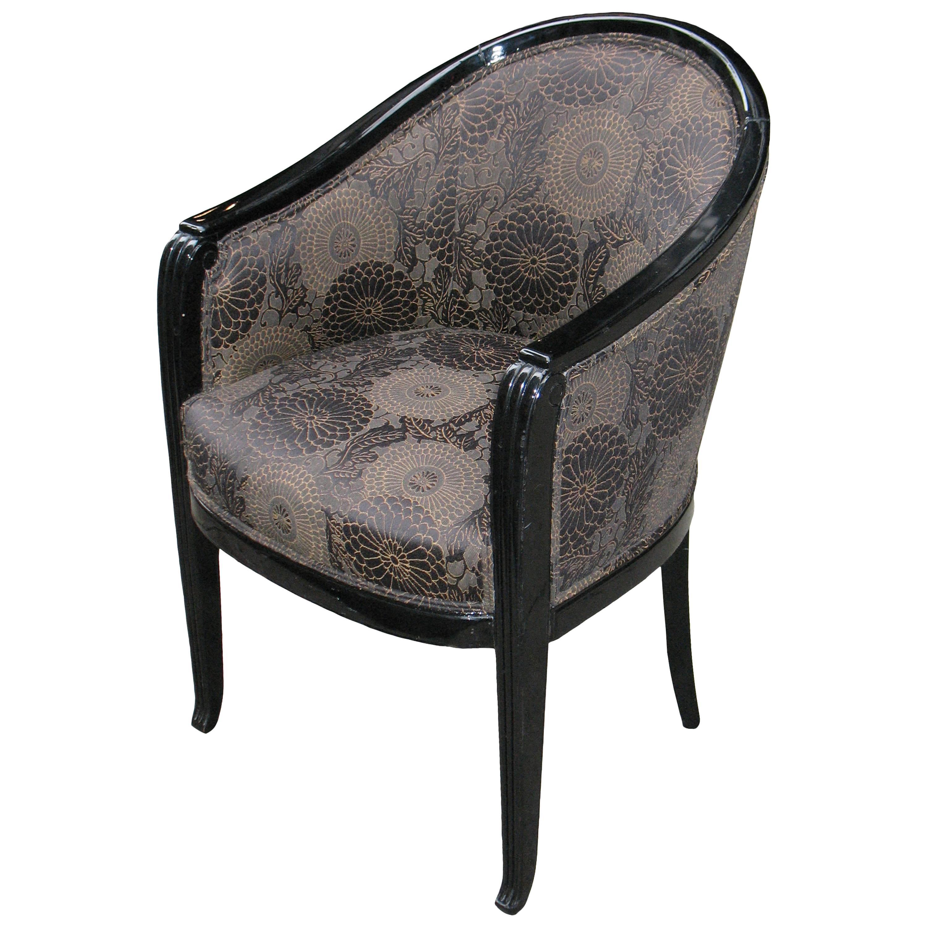 Ebonized French Art Deco Bergere For Sale