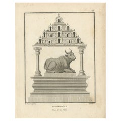 Rare Sonnerat Engraving of Darma-Dévé, Hindu God of Virtue, 1806