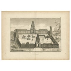 1806 Incisione del tempio di Arunachalesvara, pagoda indù sulla costa di Coromandel
