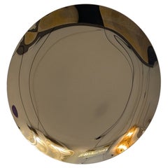 Round Golden concave mirror, 90 cm