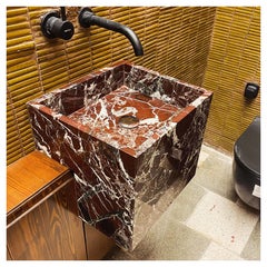 Rosso Levanto Red Marble Sink, Bathroom Marble Sink, Bespoke Stone Sink