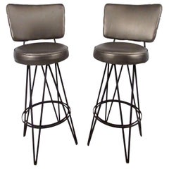 Antique Pair of Mid-Century Frederick Weinberg Style Stools