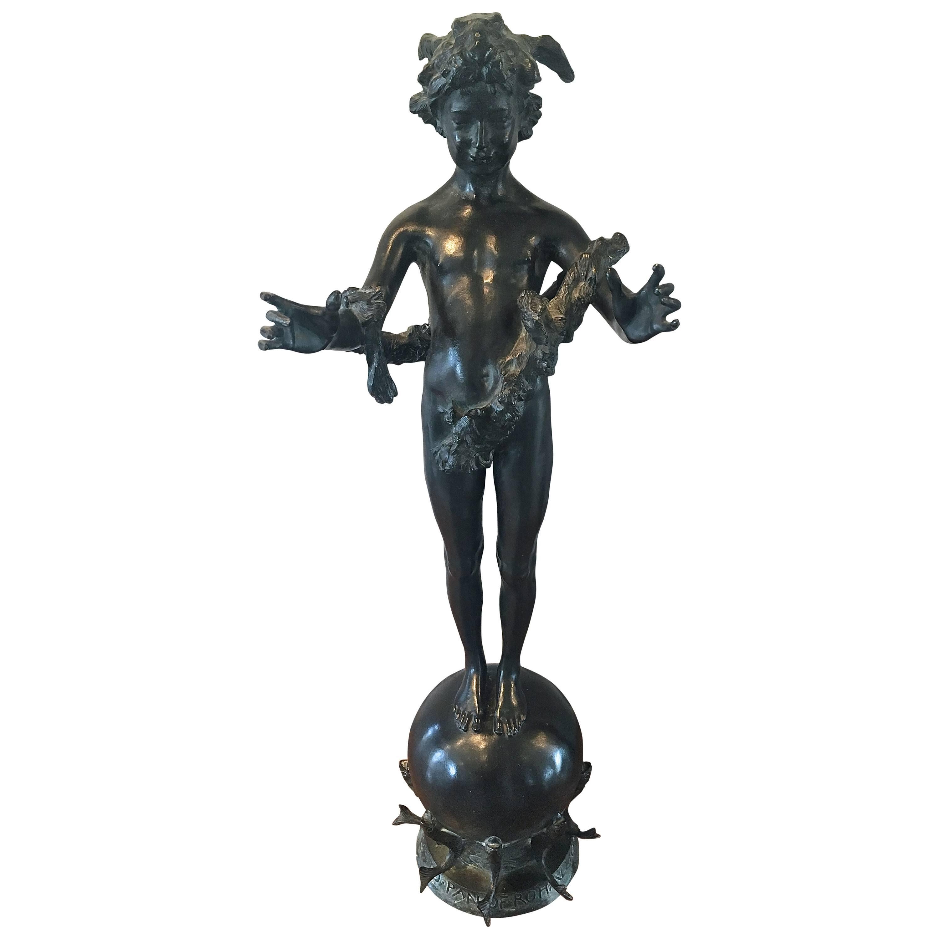 Bronze Sculpture "Pan of Rohallion" by Frederick William MacMonnies, 1890