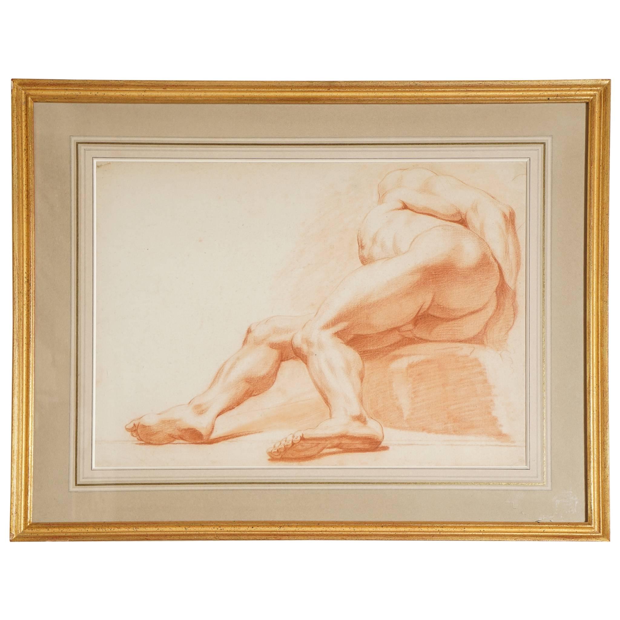 French 19th Century Figure Study Drawing