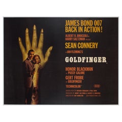 GOLDFINGER - JAMES BOND 1964 UK Quad Film Poster, Style B,  ROBERT BROWNJOHN