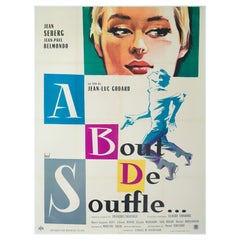 A BOUT DE SOUFFLE 1960 French Grande Film Movie Poster, CLEMENT HUREL