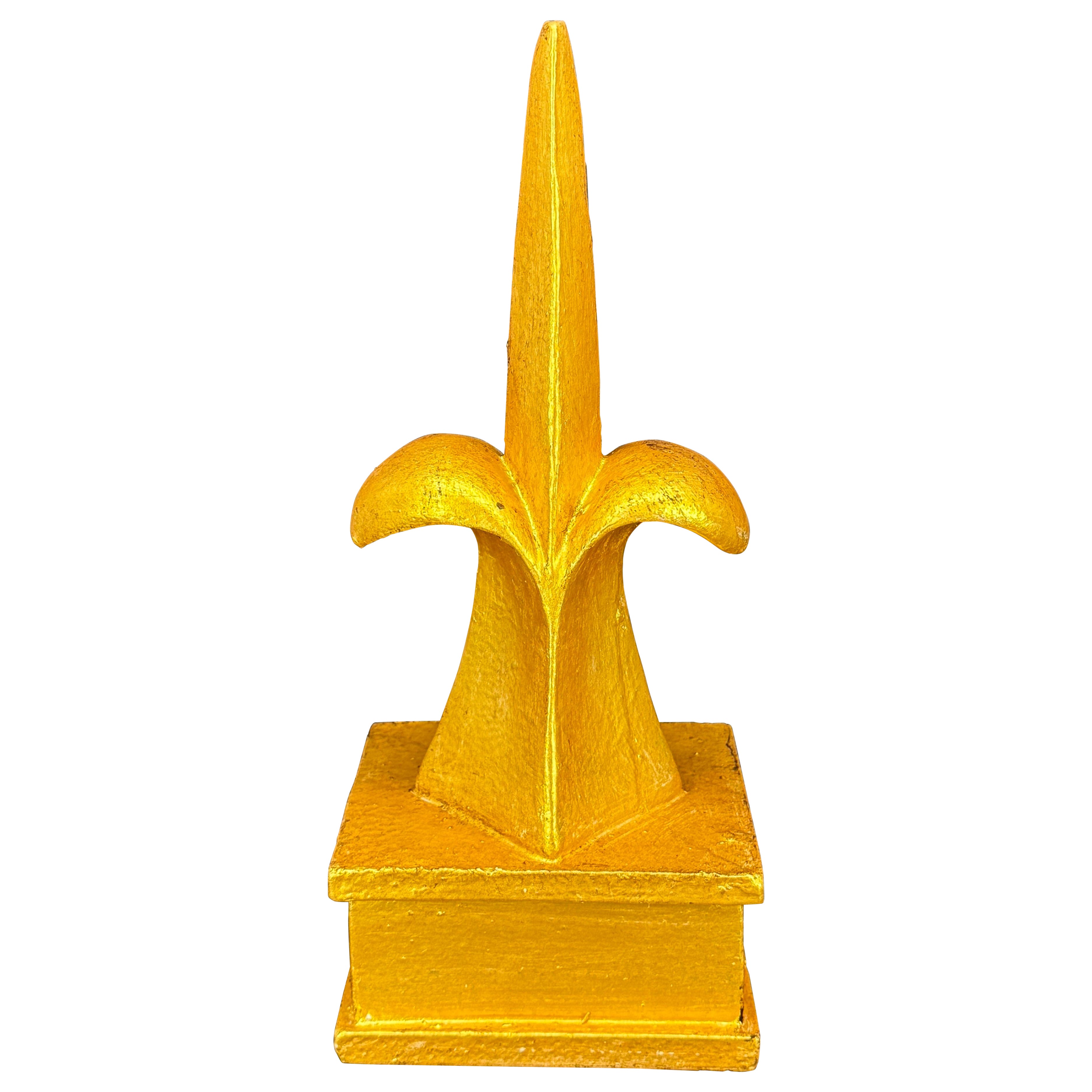 Escultura francesa dorada dorada Flor de Lis Objeto