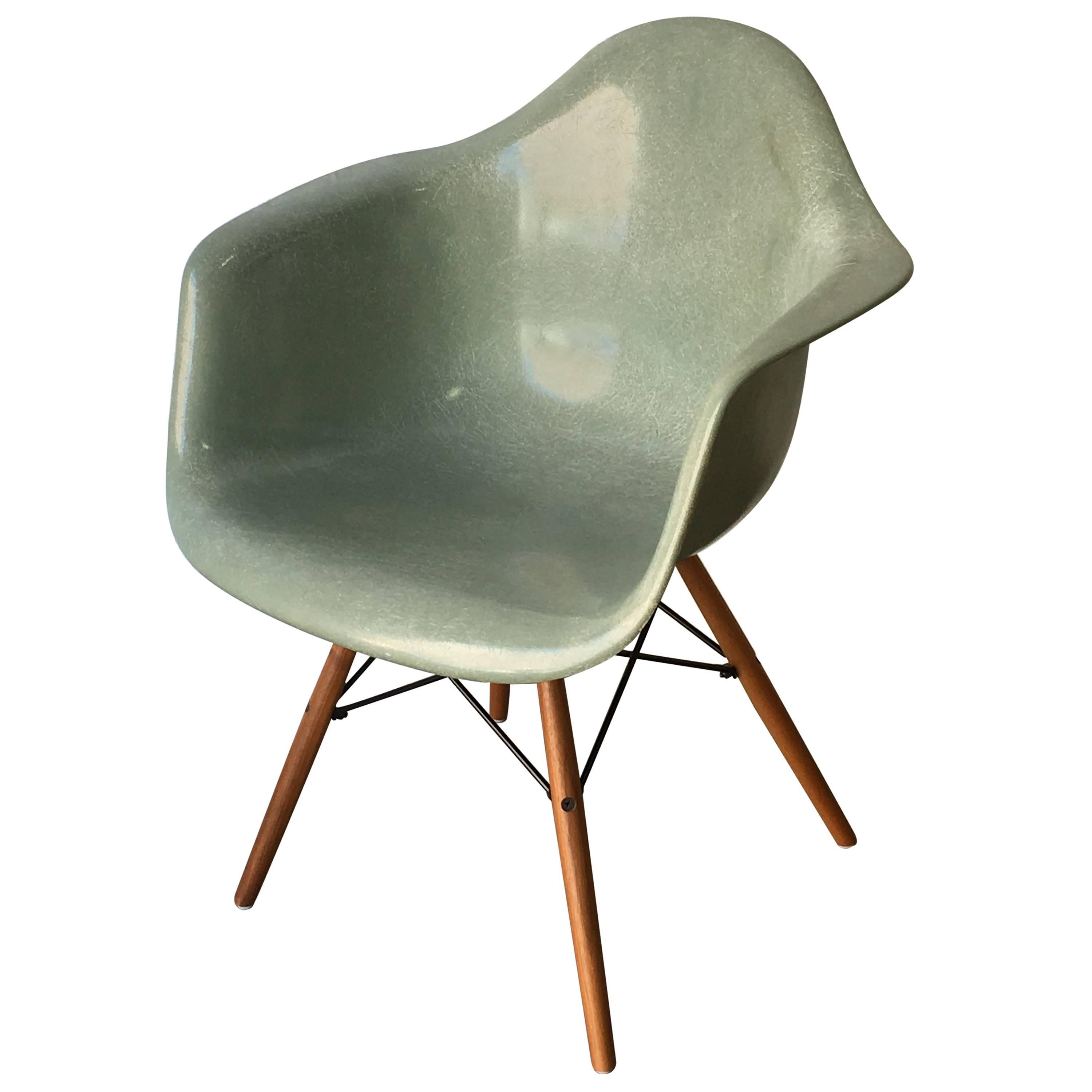 Herman Miller Eames Seafoam Green Fiberglass Armchair
